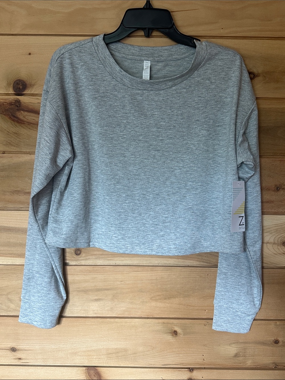 NWT Z by Zella Gray Crop Long Sleeve Shirt Women’s Med Activewear Workout